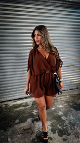 “CHOCO” V NECK ROMPER